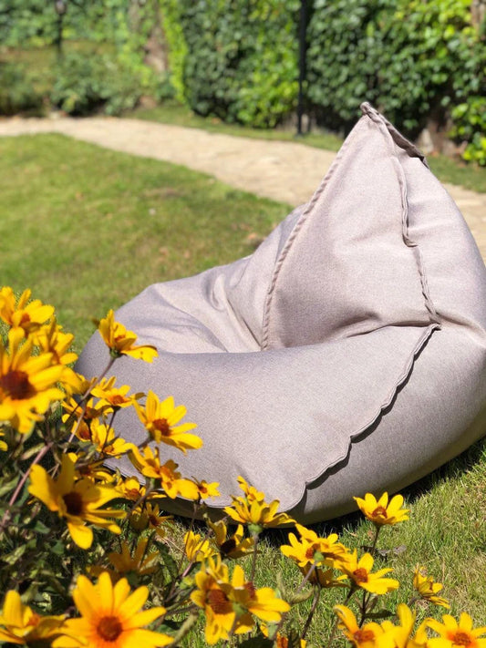 Modern bean bag chair, floor pillow cover, outdoor minimalist cushion, lounge pouf